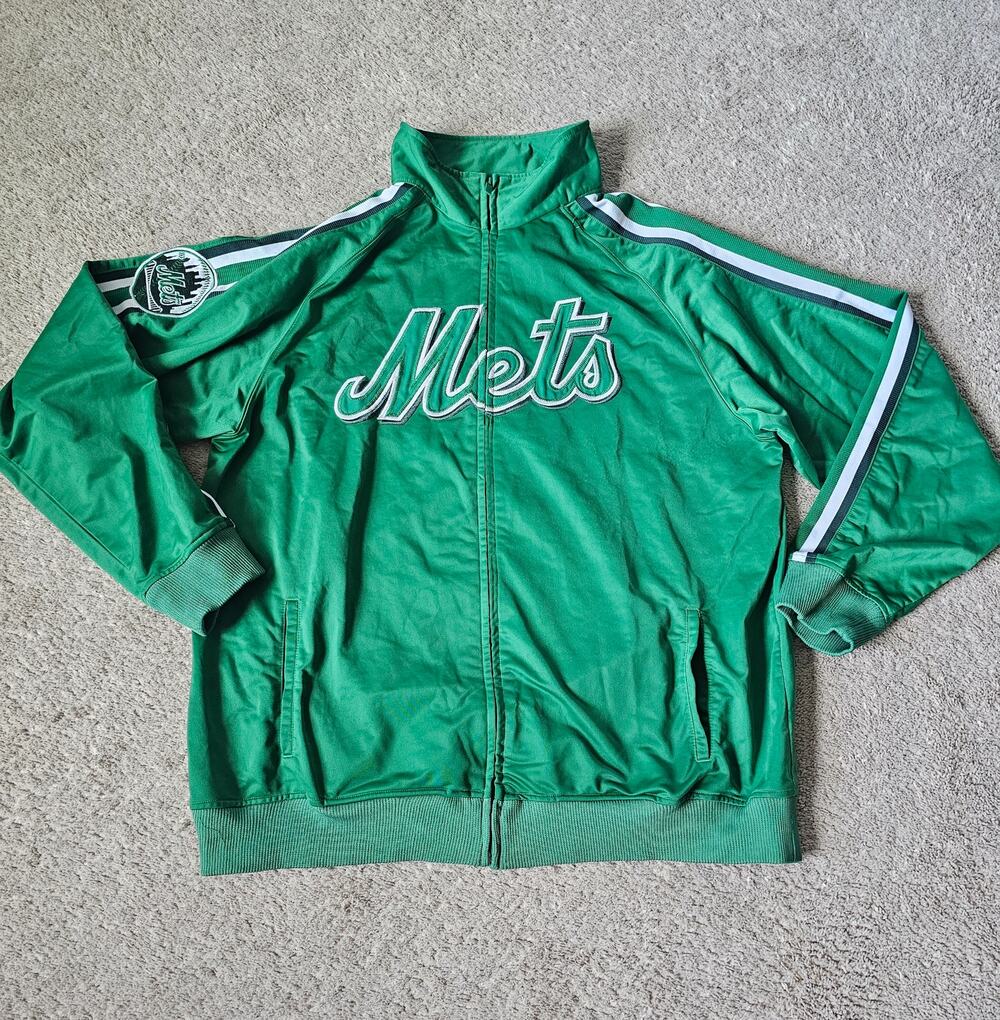 New York Mets Stitches Zip Up Jacket Size 2XL MLB Sportswear Streetwear Green